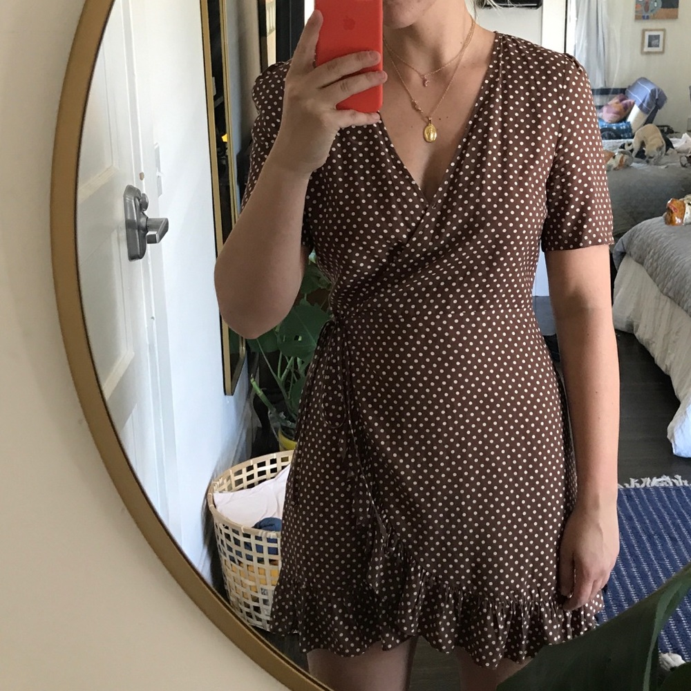Cotton Candy polka dot wrap dress